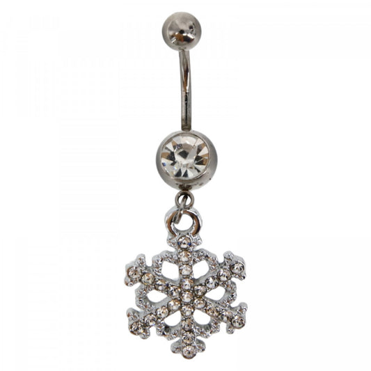 Piercing dama buric, inox, zirconiu, fulg, 3.5 cm, NO6011, Argintiu