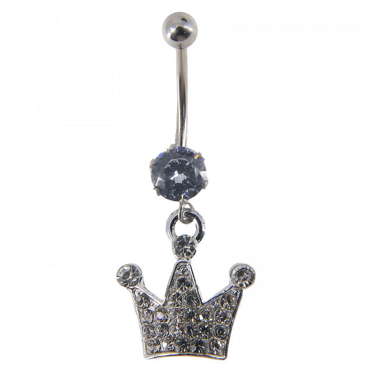 Piercing dama buric, inox, zirconiu, NO7724, 3.7 x 1 cm, Argintiu