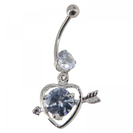 Piercing dama buric, inox, zirconiu, NO7737, 3.5 x 2 cm, Argintiu