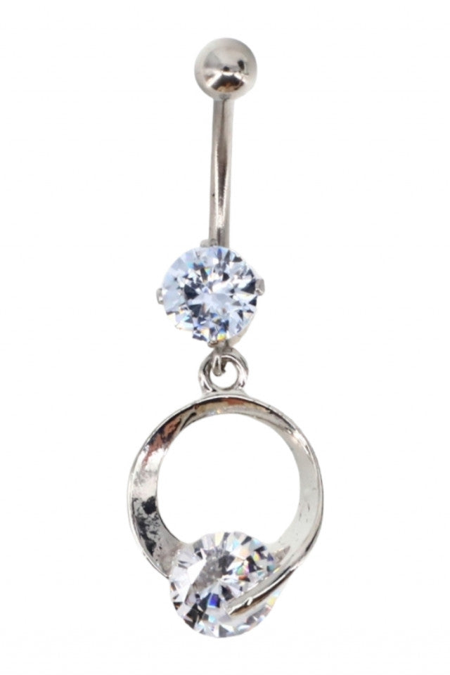 Piercing dama buric, zirconiu, 3.5 cm, NO8624, Argintiu