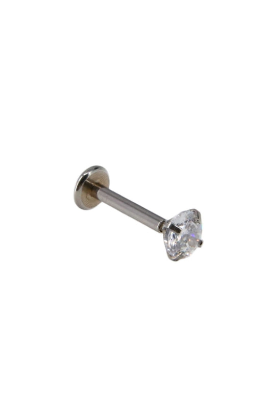 Piercing nas, zirconiu, 1.1 cm, NO653, Alb