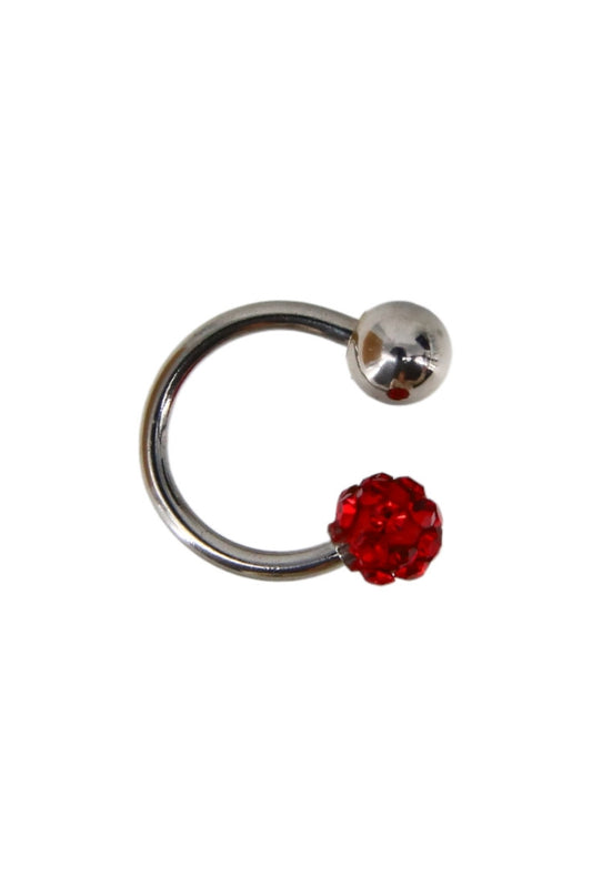 Piercing nas, zirconiu, 1 cm, NO883, Rosu