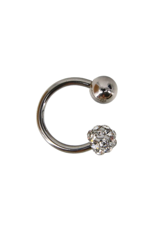 Piercing nas, zirconiu, 1 cm, NO885, Alb