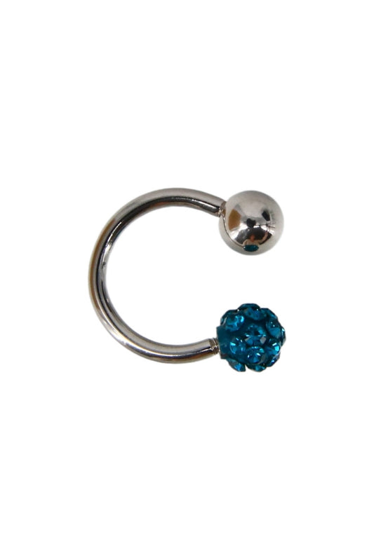 Piercing nas, zirconiu, 1 cm, NO886, Albastru