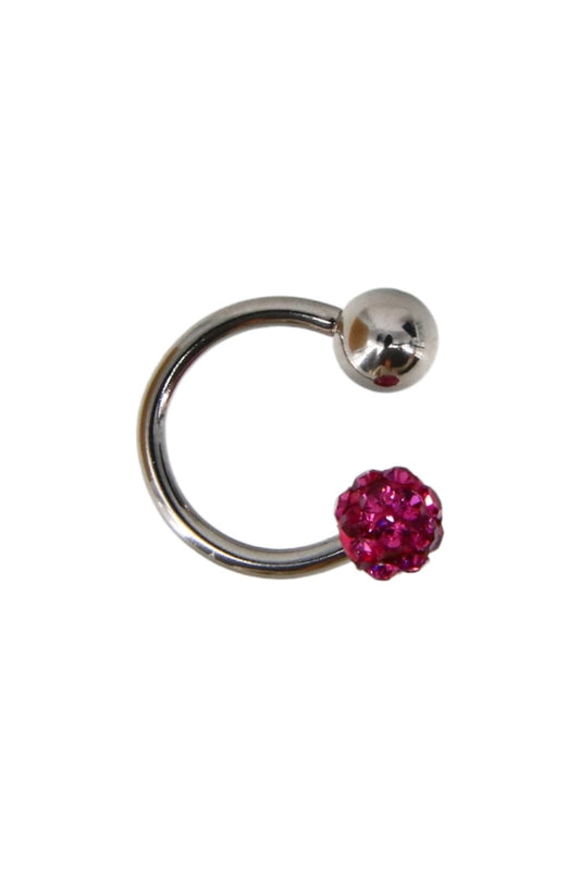 Piercing nas, zirconiu, 1 cm, NO887, Roz