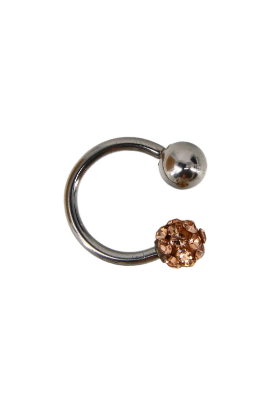 Piercing nas, zirconiu, 1 cm, NO889, Roz