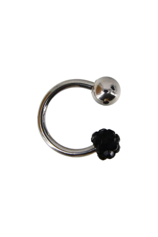 Piercing nas, zirconiu, 1 cm, NO890, Negru
