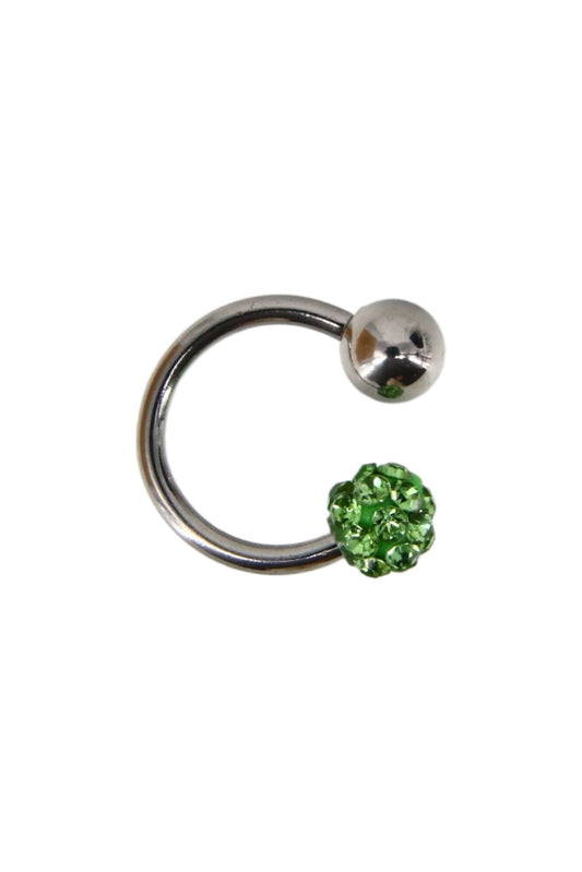 Piercing nas, zirconiu, 1 cm, NO891, Verde