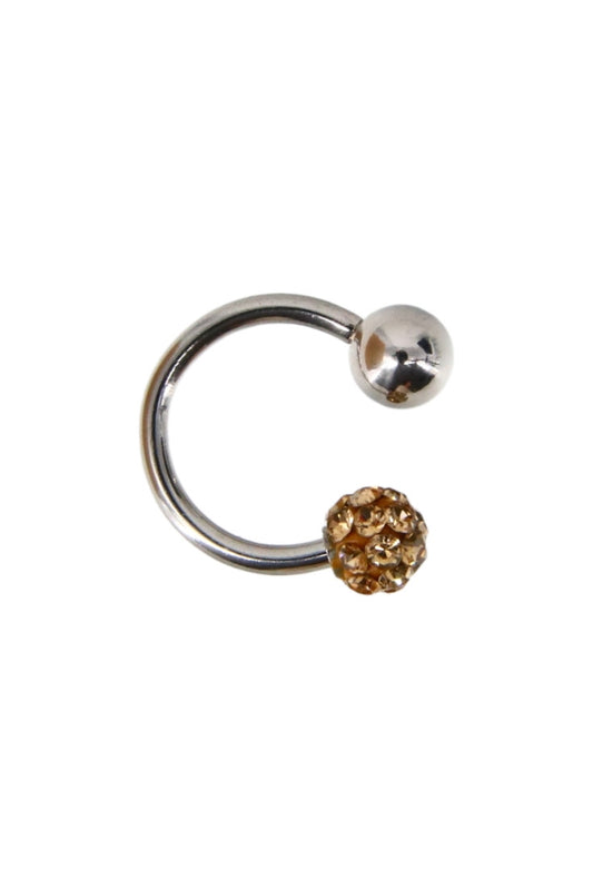 Piercing nas, zirconiu, 1 cm, NO892, Bej
