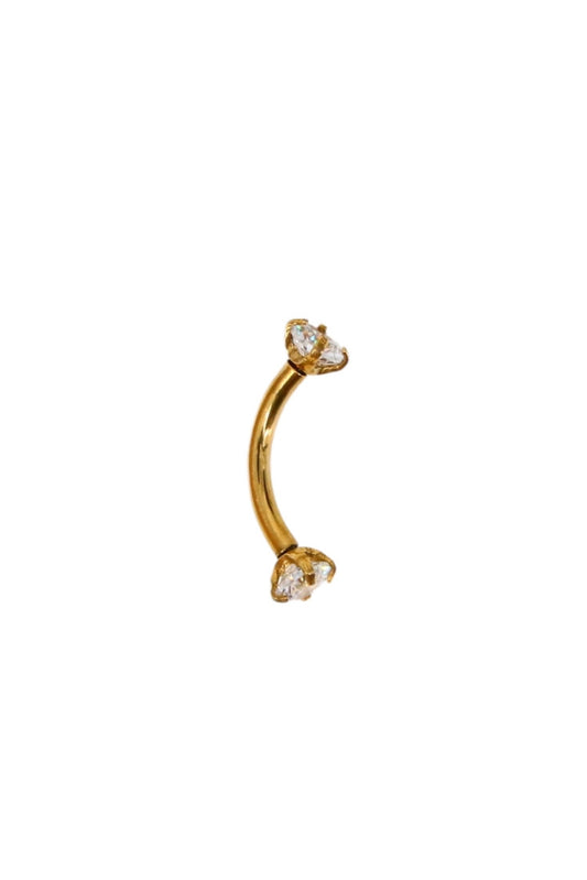 Piercing spranceana, zirconiu, 1.4 cm, NO881, Auriu