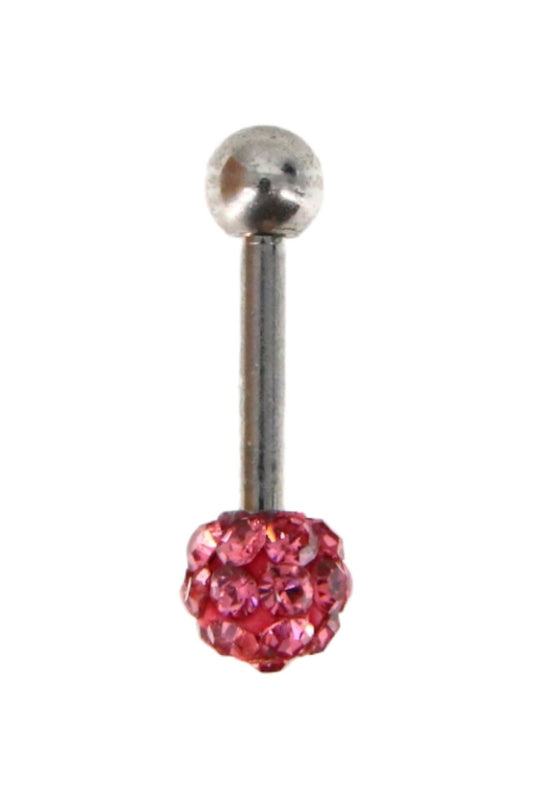 Piercing, zirconiu, 1.3 cm, NO755, Roz