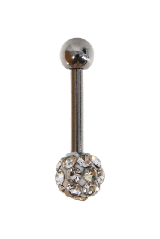 Piercing, zirconiu, 1.3 cm, NO762, Alb