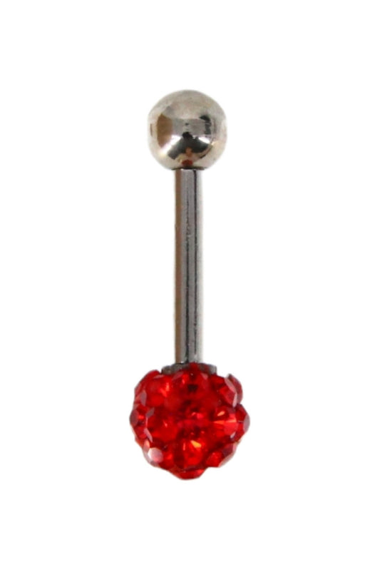 Piercing, zirconiu, 1.3 cm, NO765, Rosu