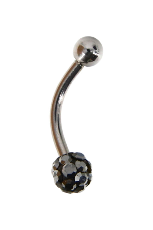 Piercing, zirconiu, 1.5 cm, NO691, Negru