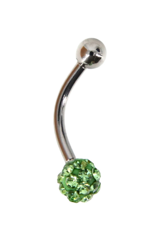 Piercing, zirconiu, 1.5 cm, NO701, Verde