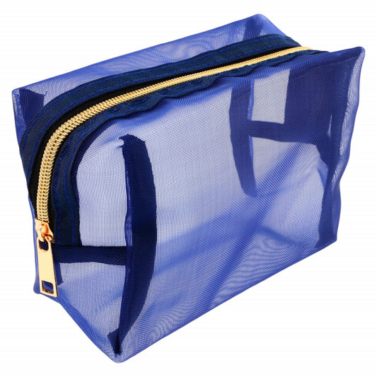 Portfard pentru cosmetice, organizator, NO312, 17.5 x 11 x 2 cm, Albastru