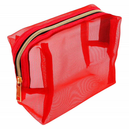 Portfard pentru cosmetice, organizator, NO336, 17.5 x 11 x 2 cm, Rosu