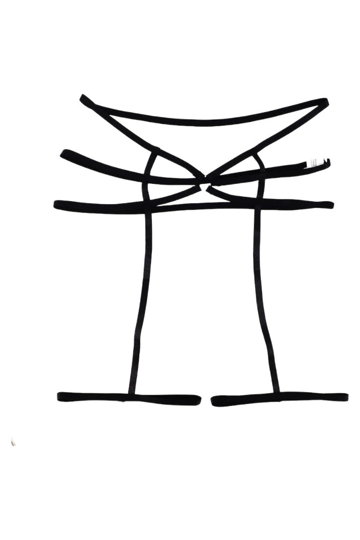 Portjartier sexy, Staps, NO7549, One Size INTL, Negru