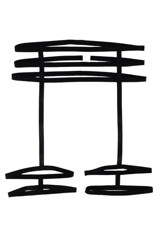 Portjartier sexy, Staps, NO7550, One Size INTL, Negru