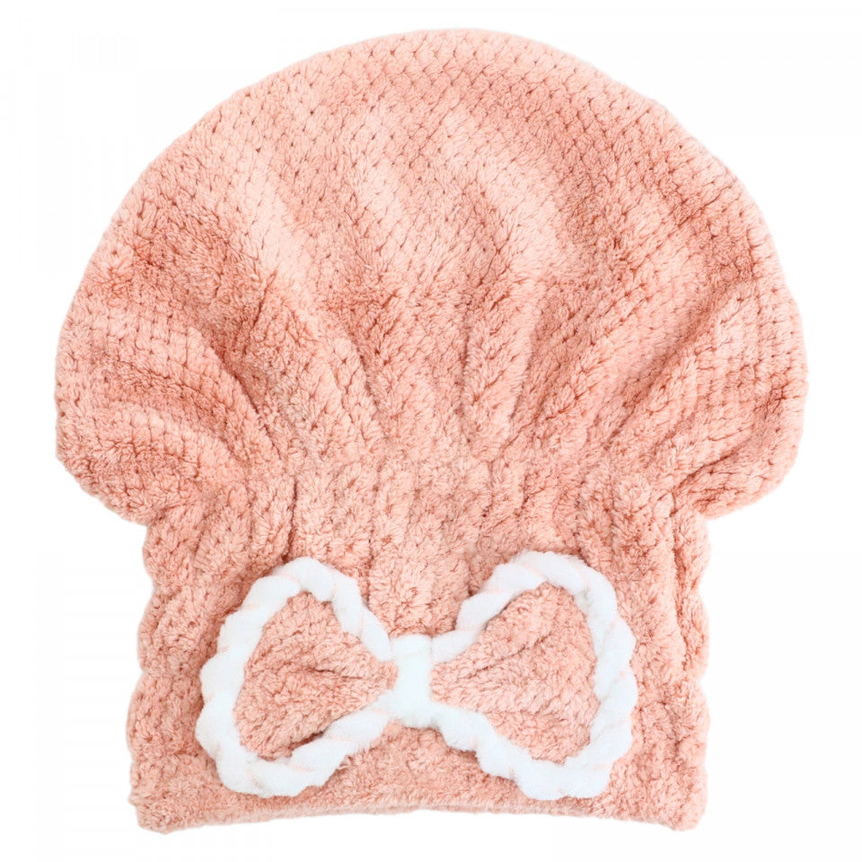 Prosop pentru uscat parul, Adulti, Tip caciulita, NO4123, 23 x 26 cm, Roz