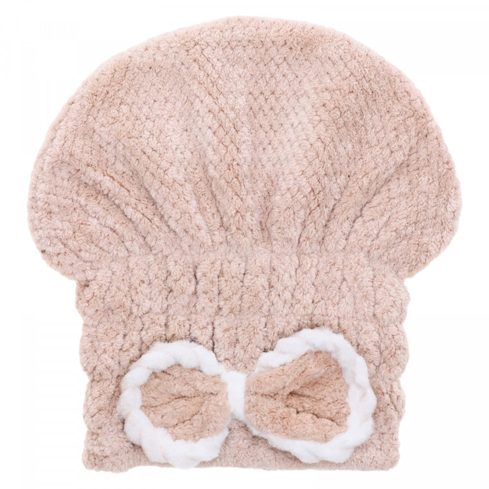 Prosop pentru uscat parul, Adulti, Tip caciulita, NO4228, 23 x 26 cm, Bej