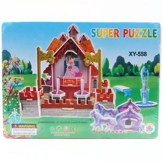 Puzzle 3D carton, casuta printeselor