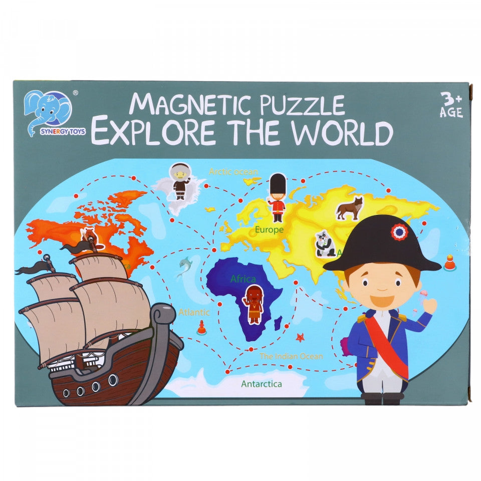 Puzzle magnetic, Exploreaza Lumea, 31 piese