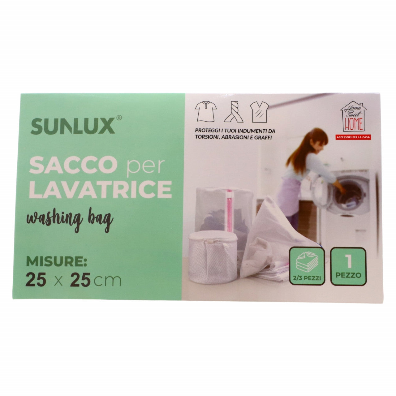 Saculet pentru masina de spalat, pentru rufe delicate, NO078, 25 x 25 cm, Alb