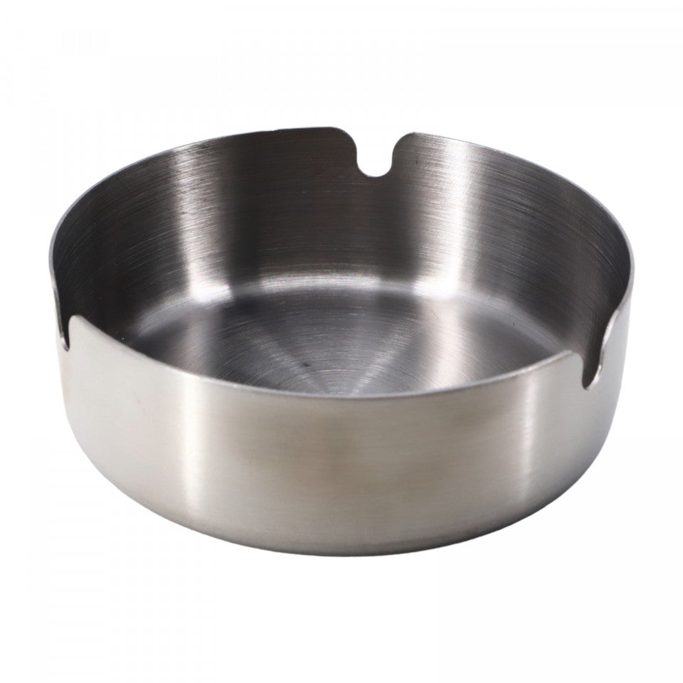 Scrumiera din metal, NO546, Otel inoxidabil, 3 tigarete, 10 cm, Argintiu