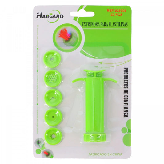 Seringa pentru mulaj plastilina, 20 forme, 8.5 cm, ABS, NO235, Verde