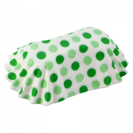 Set 100 bucati, Forme de copt din hartie pentru briose, Buline, NO947, 7 x 10 cm, Verde