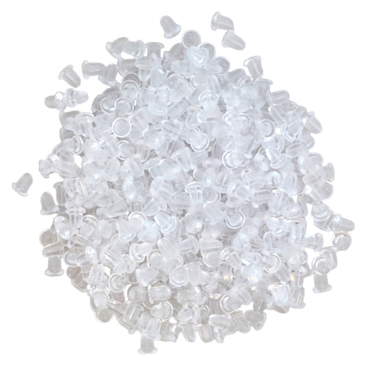 Set 1000 bucati, Stoppere din cauciuc pentru cercei, NO556, 5 mm, Transparent