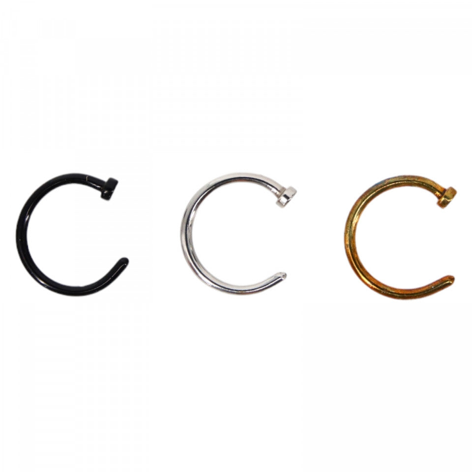 Set 12 bucati, Piercing, Cercei pentru spranceana sau lobul urechii, 1 cm, Multicolor