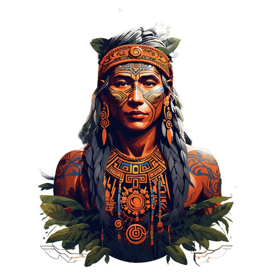 Set 12 bucati, Sticker decorativ, Amerindianul, Rezistent la apa, NO4175, 6 cm, Multicolor