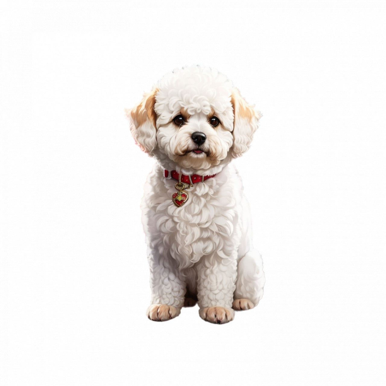 Set 12 bucati, Sticker decorativ, Bichon serios, Rezistent la apa, NO2377, 6 cm, Multicolor