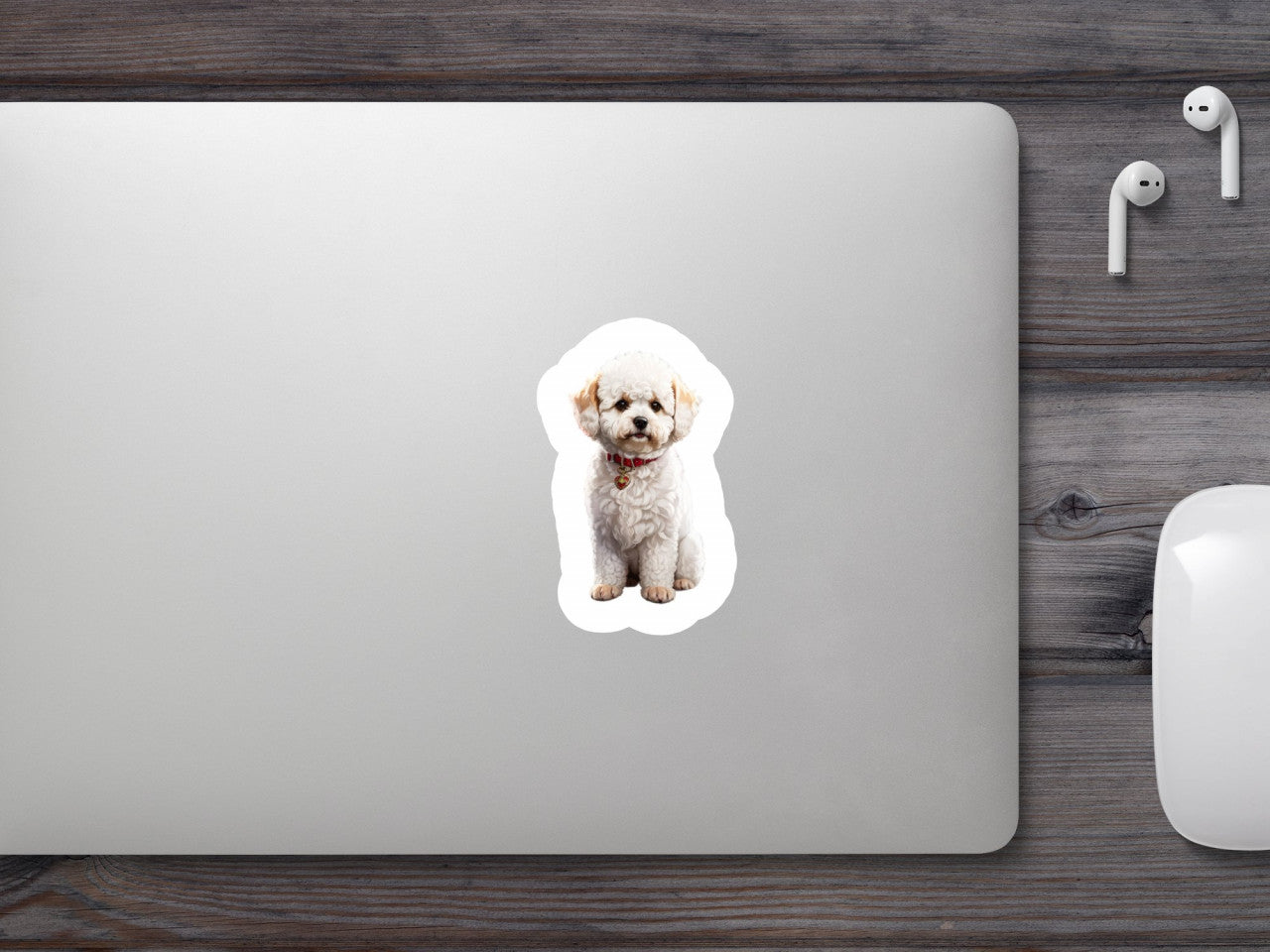Set 12 bucati, Sticker decorativ, Bichon serios, Rezistent la apa, NO2377, 6 cm, Multicolor