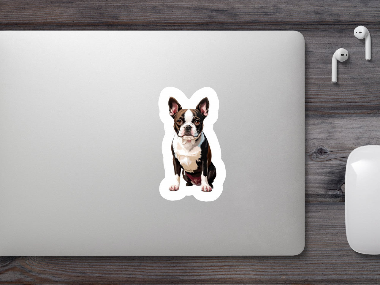 Set 12 bucati, Sticker decorativ, Boston terrier, Rezistent la apa, NO2610, 6 cm, Multicolor