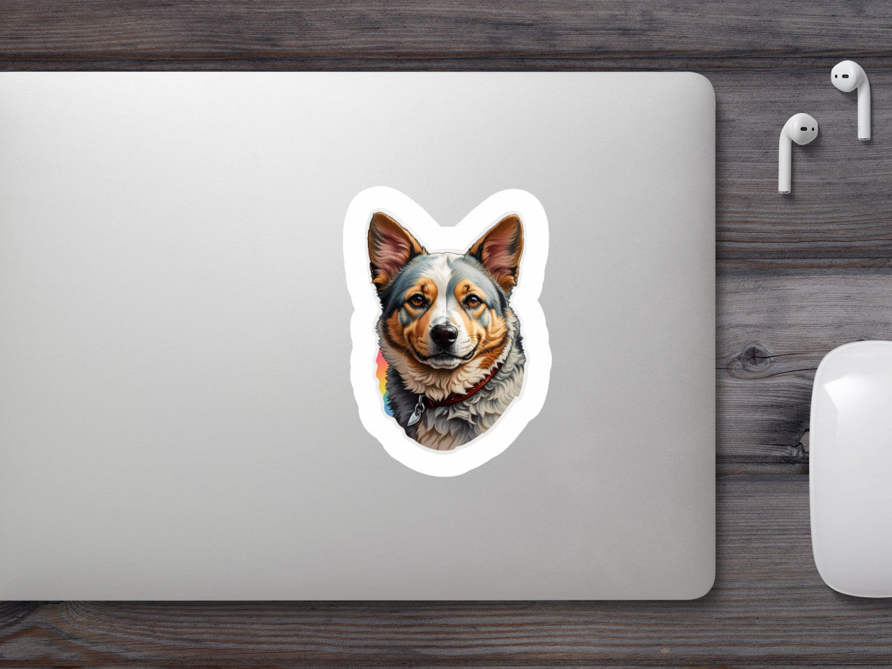 Set 12 bucati, Sticker decorativ, Caine australian Cattle dog, Rezistent la apa, NO2466, 6 cm, Multicolor