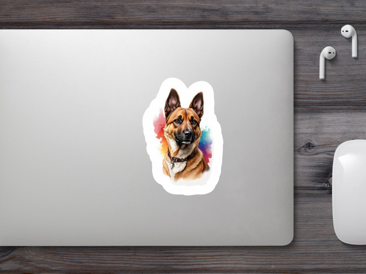 Set 12 bucati, Sticker decorativ, Caine Belgian Malinois, Rezistent la apa, NO2407, 6 cm, Multicolor