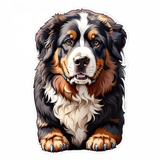 Set 12 bucati, Sticker decorativ, Caine Bernese de munte, Rezistent la apa, NO2384, 6 cm, Multicolor