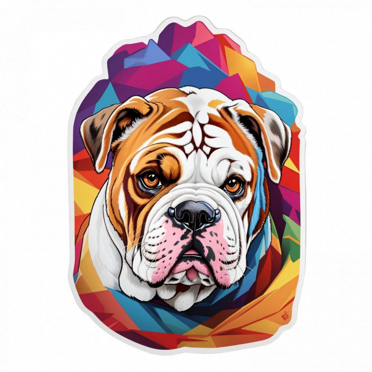Set 12 bucati, Sticker decorativ, Caine Bulldog, Rezistent la apa, NO2642, 6 cm, Multicolor
