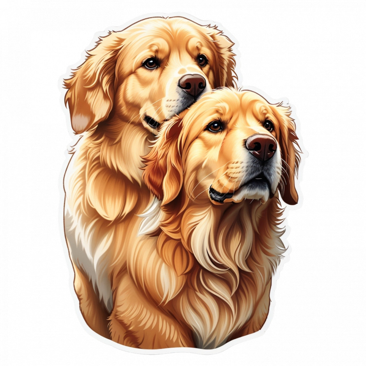Set 12 bucati, Sticker decorativ, Caini Golden retrievers, Rezistent la apa, NO2996, 6 cm, Multicolor