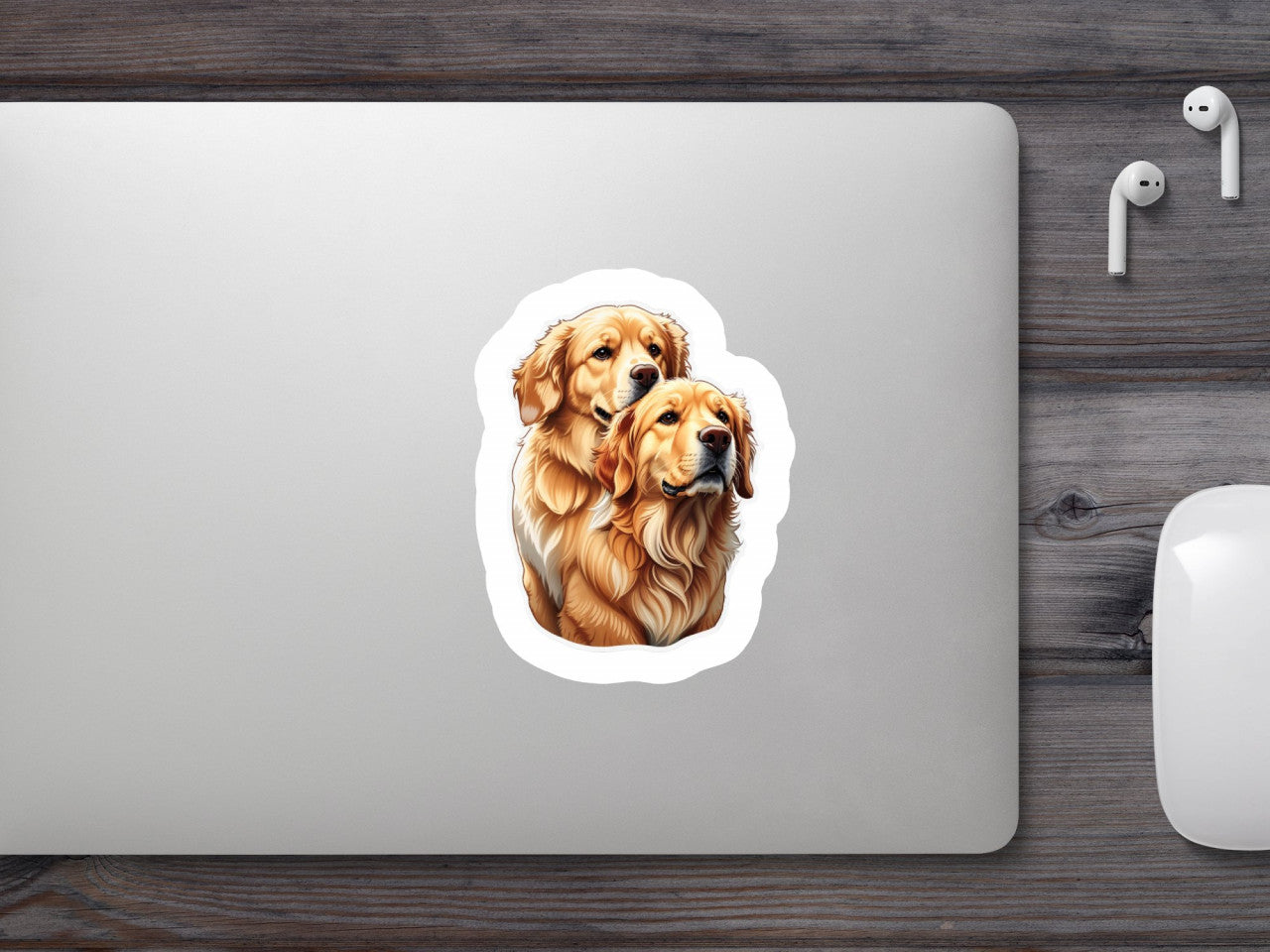 Set 12 bucati, Sticker decorativ, Caini Golden retrievers, Rezistent la apa, NO2996, 6 cm, Multicolor