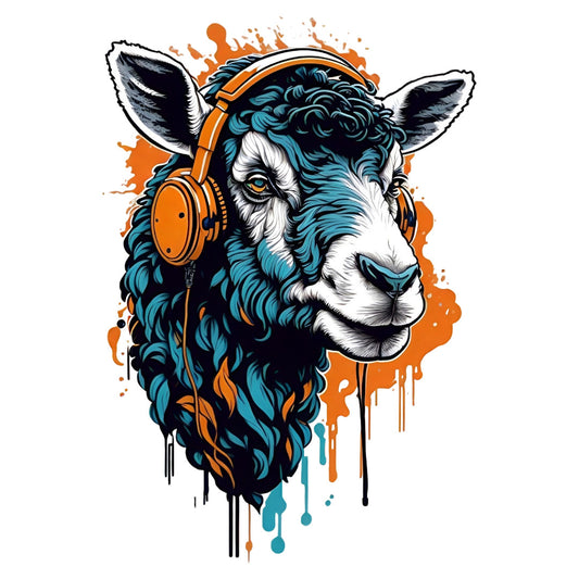 Set 12 bucati, Sticker decorativ, Capra cu casti, Rezistent la apa, NO4297, 6 cm, Multicolor