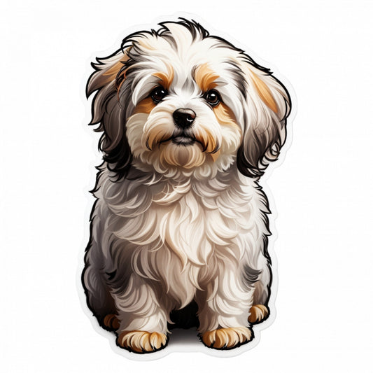 Set 12 bucati, Sticker decorativ, Catel havanez, Rezistent la apa, NO3023, 6 cm, Multicolor