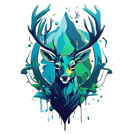 Set 12 bucati, Sticker decorativ, Cerb, Rezistent la apa, NO3972, 6 cm, Multicolor