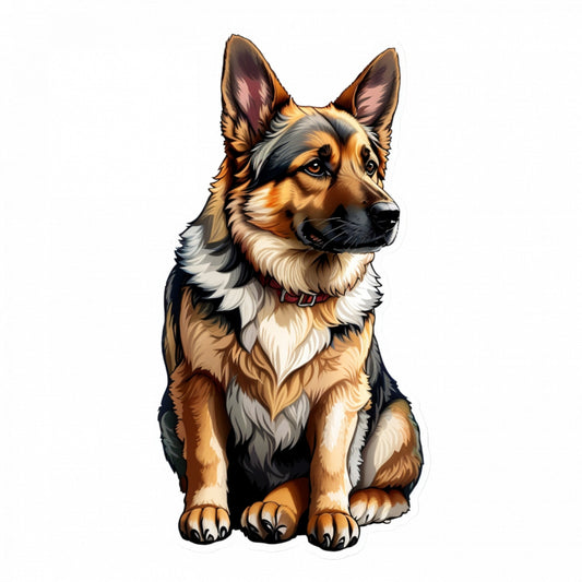 Set 12 bucati, Sticker decorativ, Ciobanesc german, Rezistent la apa, NO2960, 6 cm, Multicolor