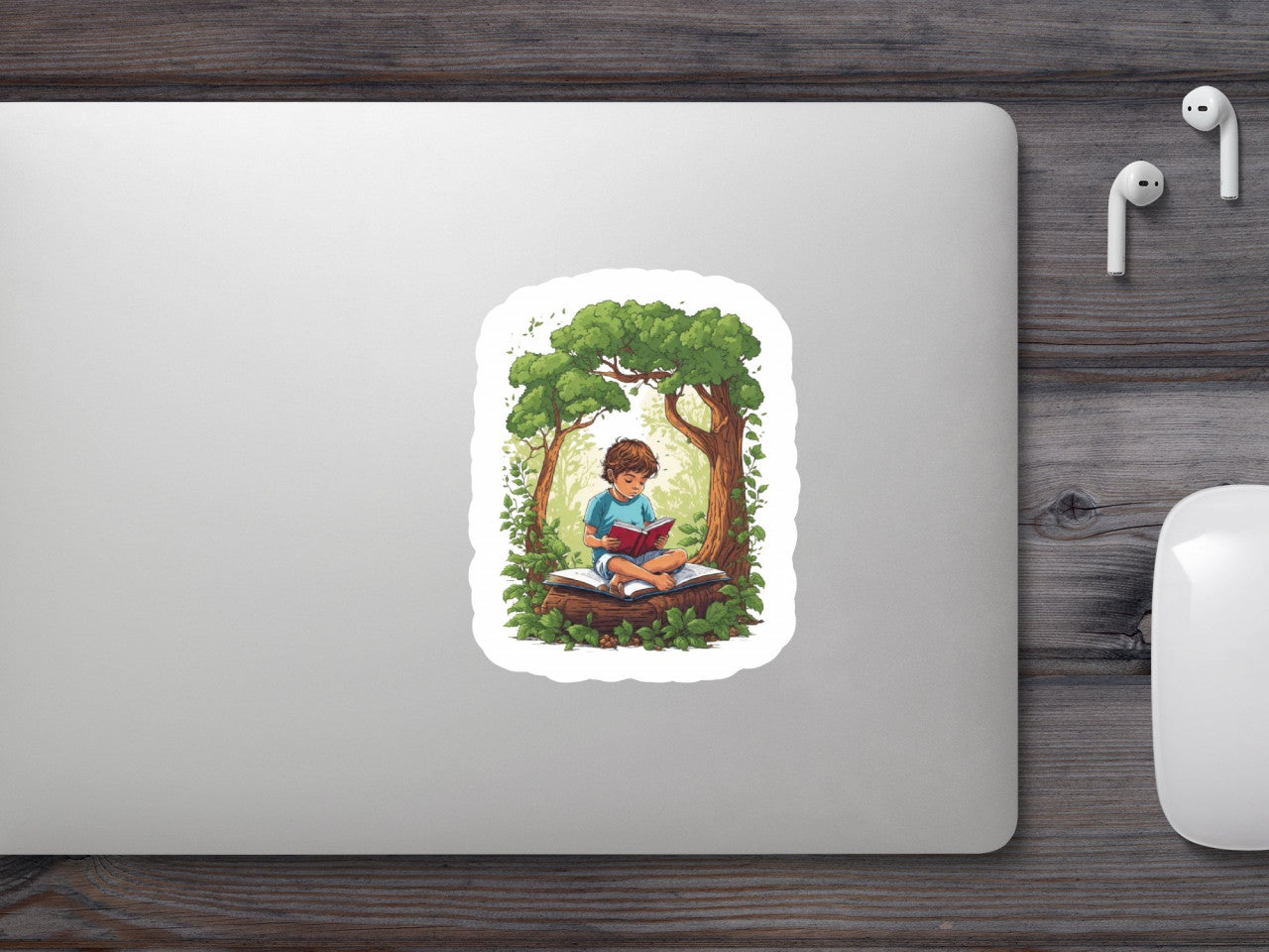 Set 12 bucati, Sticker decorativ, Copil cu carte, Rezistent la apa, NO4607, 6 cm, Multicolor