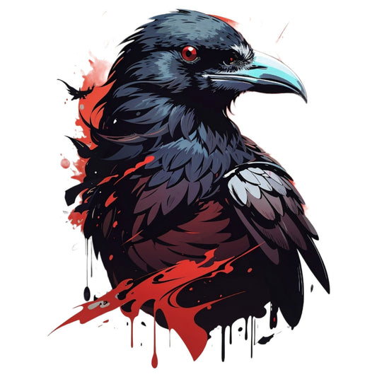 Set 12 bucati, Sticker decorativ, Corb, Rezistent la apa, NO3968, 6 cm, Multicolor