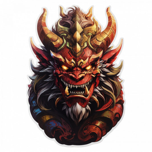 Set 12 bucati, Sticker decorativ, Demonul Orobas furios, Rezistent la apa, NO3342, 6 cm, Multicolor